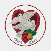 12 Tage Weihnachten 2 Turtle Doves Individuelle Na Ornament Aus Metall (Vorderseite)