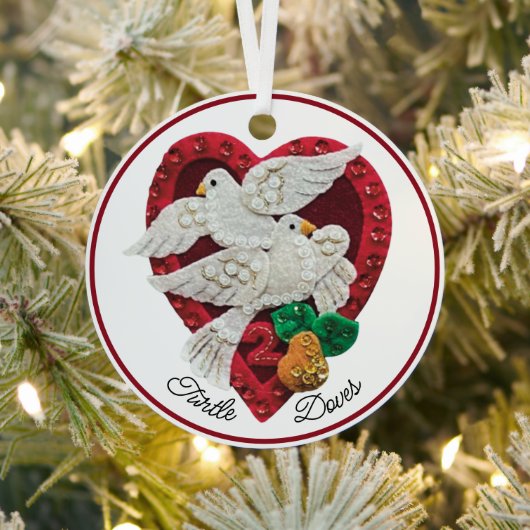12 Tage Weihnachten 2 Turtle Doves Individuelle Na Ornament Aus Metall (InSitu)