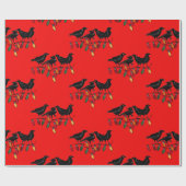 12 Tage Weihnachten 4 nennende Vögel Geschenkpapier (Flach)