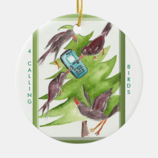 12 Tage Weihnachten 4 nennende Vögel Keramik Ornament