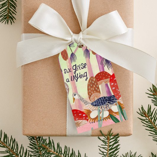 12 Tage Weihnachten 6 Gänse a Leage Geschenkanhänger