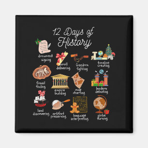 12 Tage Weihnachten für Geschichtslehrer Sozialkun Magnet