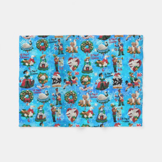 12 Tage Weihnachten Handgefertigte Gürtelschmuck K Fleecedecke (Vorderseite (Horizontal))