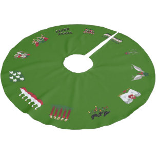12 Tage Weihnachten in einem Kreis des Rotes und Polyester Weihnachtsbaumdecke