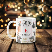 12 Tage Weihnachten Initiale Vintage Kaffeetasse