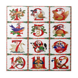 12 Tage Weihnachten Quilt Druck Geschenke Fliese