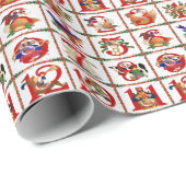 12 Tage Weihnachten Quilt Druck Geschenke Geschenkpapier (Rolleneckpunkt)