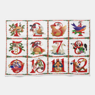 12 Tage Weihnachten Quilt Druck Geschenke Küchentuch