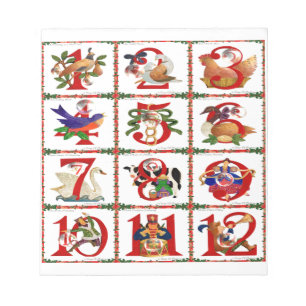 12 Tage Weihnachten Quilt Druck Geschenke Notizblock