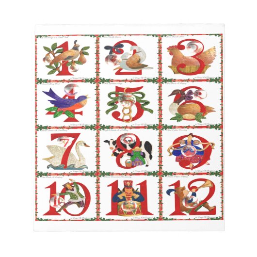 12 Tage Weihnachten Quilt Druck Geschenke Notizblock (Vorderseite)