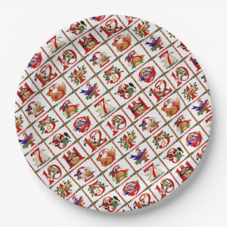 12 Tage Weihnachten Quilt Druck Papier Servietten Pappteller