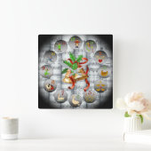 12 Tage Weihnachten~Sheet Music~Christmas Bells~ Quadratische Wanduhr (Zuhause)