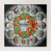 12 Tage Weihnachten ~Sheet Music~Weihnachtskranz Puzzle (Horizontal)