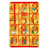 12 Tage Weihnachten Song Folk Art Numbers Magnet (Vertikal)