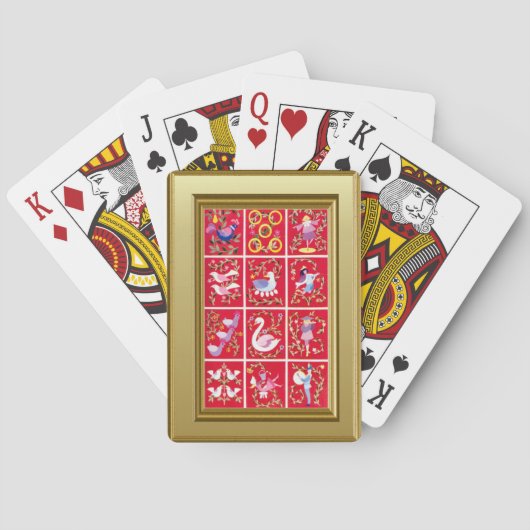 12 Tage Weihnachten, - traditionelle Weihnachtslie Spielkarten (Rückseite)