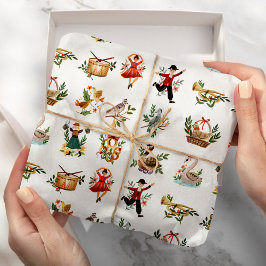 12 Tage Weihnachten Traditioneller Urlaub Geschenkpapier