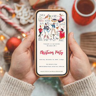 12 Tage Weihnachten Traditionelles Party Einladung