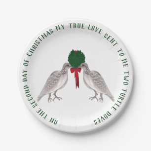 12 Tage Weihnachten zwei Schildkröte-Tauben Pappteller