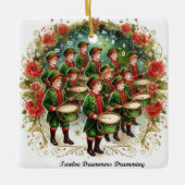 12 Tage Weihnachten Zwölf Drummer Drumming Keramikornament (Vorderseite)