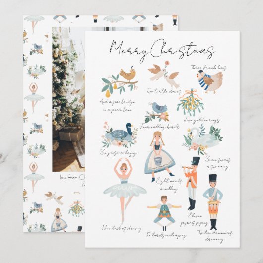 12 Tage Weihnachts-Foto Personalisiert Feiertagskarte (Vorne/Hinten)