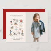 12 Tage Weihnachts-Fotokarte Feiertagskarte (Vorne/Hinten)