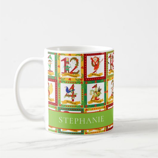 12 Tage Weihnachts-Monogramm Kaffeetasse (Links)