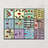 12 Tage Weihnachts Postkarte (Vorderseite)