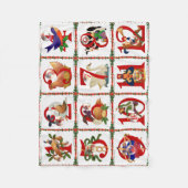 12 Tage Weihnachts Quilt Druckgeschenke Fleecedecke (Vorderseite)