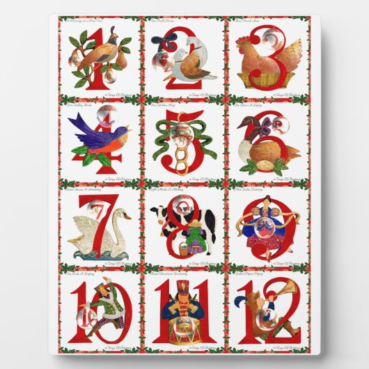 12 Tage Weihnachts Quilt Druckgeschenke Fotoplatte (Vorderseite)