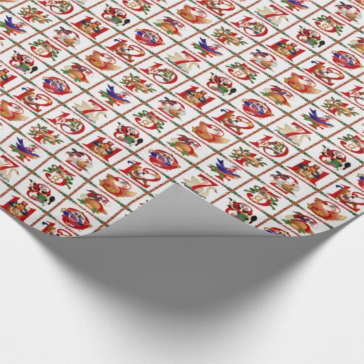 12 Tage Weihnachts Quilt Druckgeschenke Geschenkpapier (Ecke)