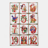12 Tage Weihnachts Quilt Druckgeschenke Geschirrtuch (Vertikal)