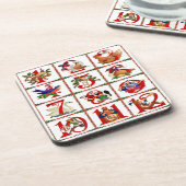 12 Tage Weihnachts Quilt Druckgeschenke Getränkeuntersetzer (Linke Seite)