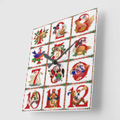 12 Tage Weihnachts Quilt Druckgeschenke Quadratische Wanduhr (Winkel)