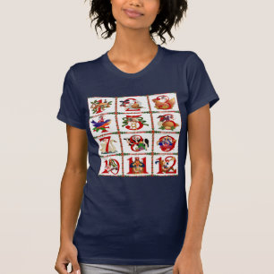 12 Tage Weihnachts Quilt Druckgeschenke T - Shirt