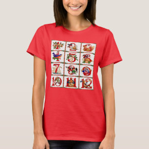 12 Tage Weihnachts Quilt Druckgeschenke T - Shirt