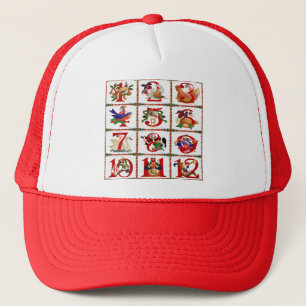 12 Tage Weihnachts Quilt Druckgeschenke Truckerkappe