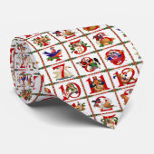 12 Tage Weihnachts Quilt Print Neck Tie Krawatte (Gerollt)