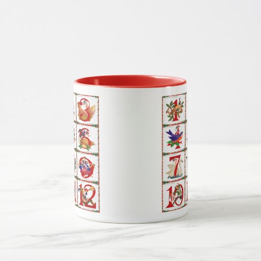 12 Tage Weihnachts Quilt Print Tasse (Zentrum)