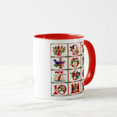 12 Tage Weihnachts Quilt Print Tasse (VorderseiteRechts)