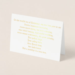 12 Tage Weihnachts-Texte Foil Weihnachtskarte Folienkarte