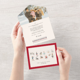 12 Tage Weihnachts Tri-Falten Weihnachtskarte All In One Einladung