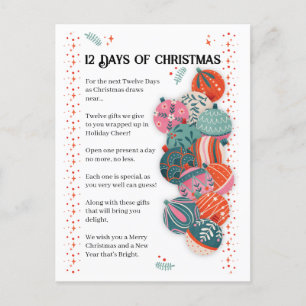 12 Tage Weihnachtsbrief Feiertagspostkarte