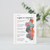 12 Tage Weihnachtsbrief Feiertagspostkarte (Stehend Vorderseite)