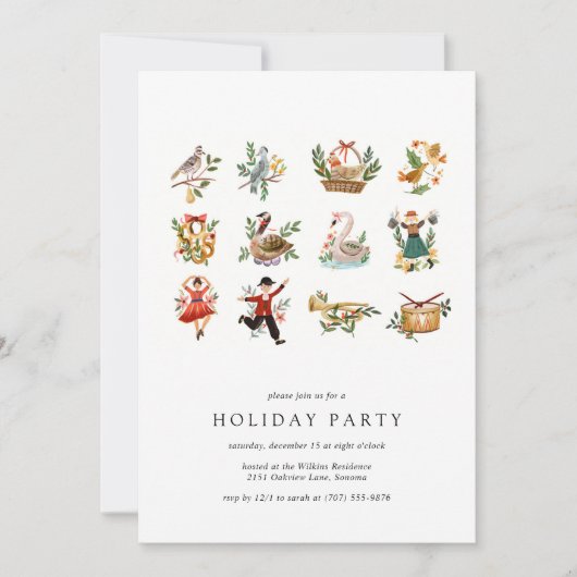 12 Tage Weihnachtsfeier Einladung (Vorderseite)