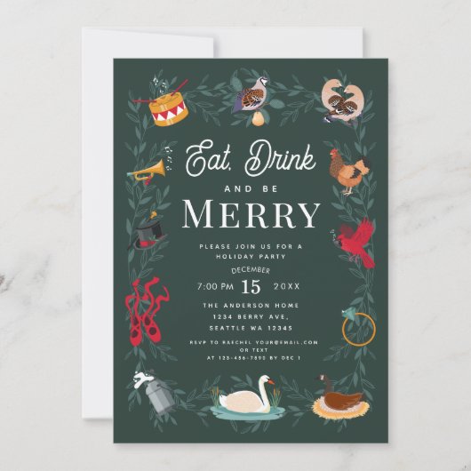 12 Tage Weihnachtsfeier Einladung (Vorderseite)