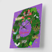 12 Tage Weihnachtsfeiertag Thema Quadratische Wanduhr (Winkel)