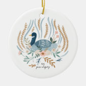 12 Tage Weihnachtsfeiertag Traditionelle Gans Keramik Ornament (Vorne)