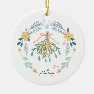 12 Tage Weihnachtsfeiertag Traditionelle Ringe Keramik Ornament