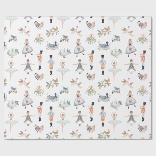 12 Tage Weihnachtsfest Muster Geschenkpapier (Flach)