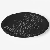 12 Tage Weihnachtskalligrafie Brieftasche Pappteller (Schrägansicht)